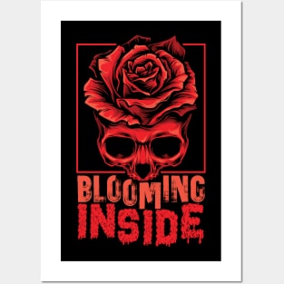 Blooming Inside Halloween Skull Posters and Art